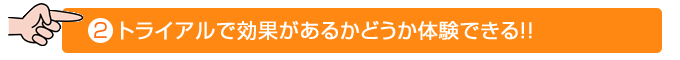 2:トライアルで効果があるかどうか実験できる